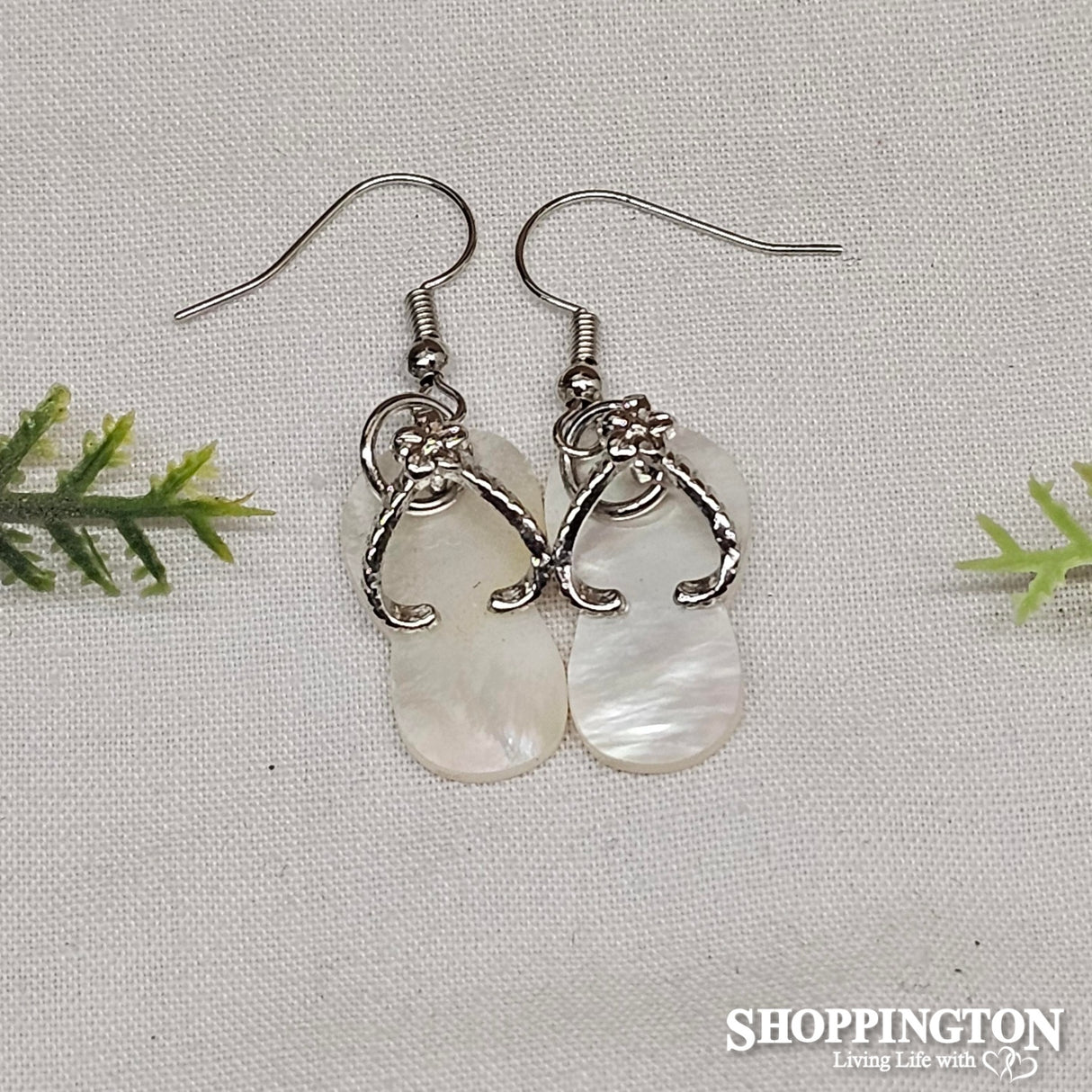 Earrings - White MOP Jandal Earrings