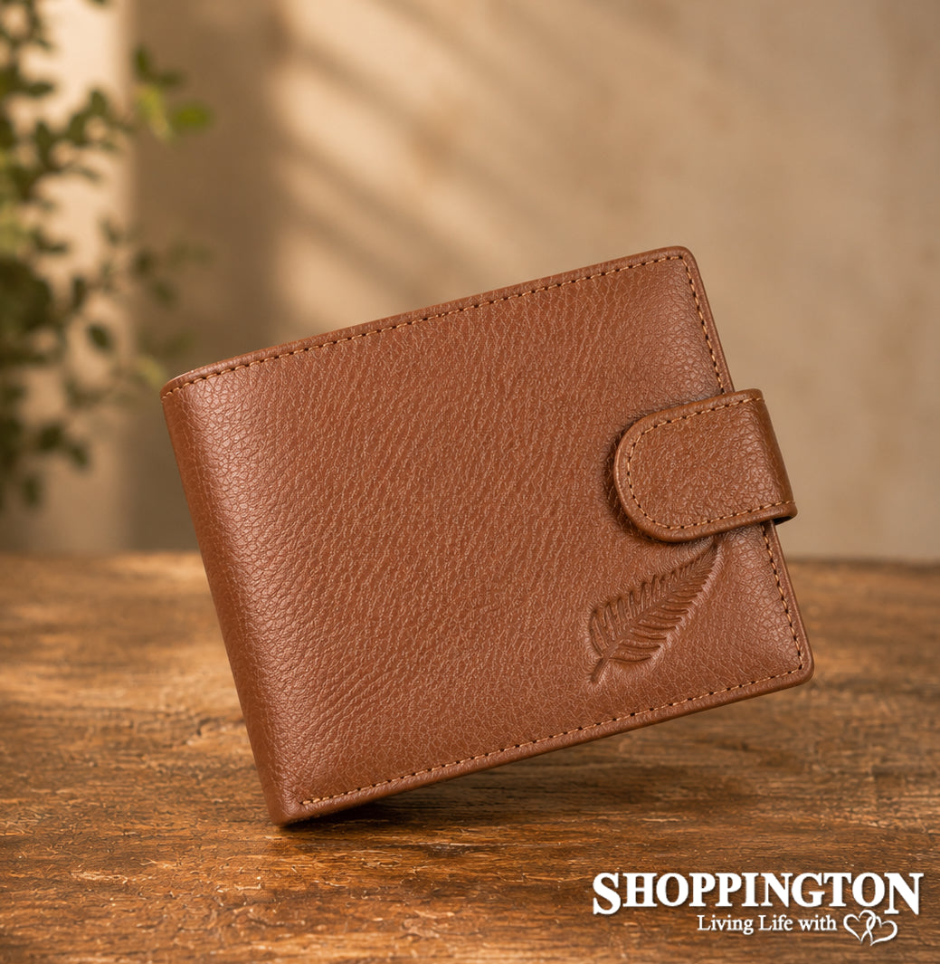 Men's Leather Wallet - Small Fern / Coffee