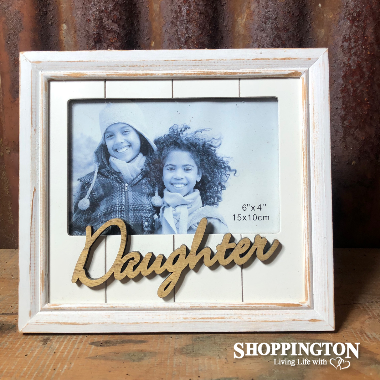 White Wash Photo Frame 6" x 4" - Daughter