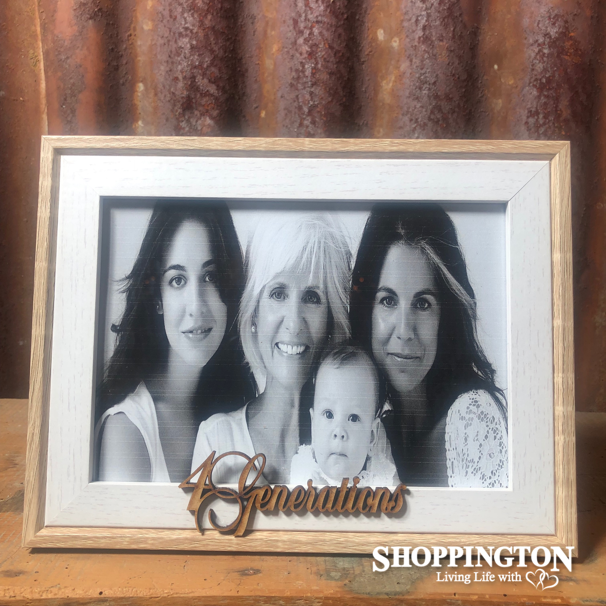 Designer Natural Wood Photo Frame 4 Generations