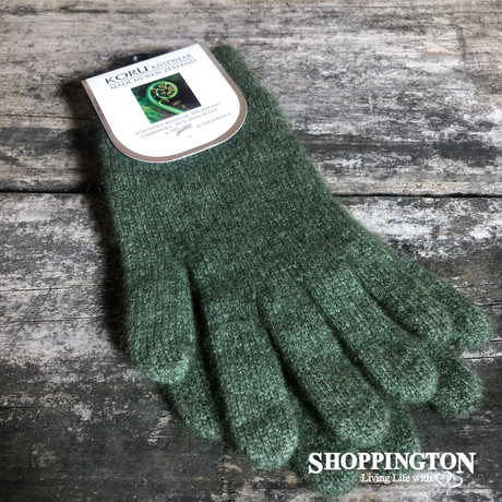 NZ Made Koru Knitwear - Possum Merino Gloves / Moss