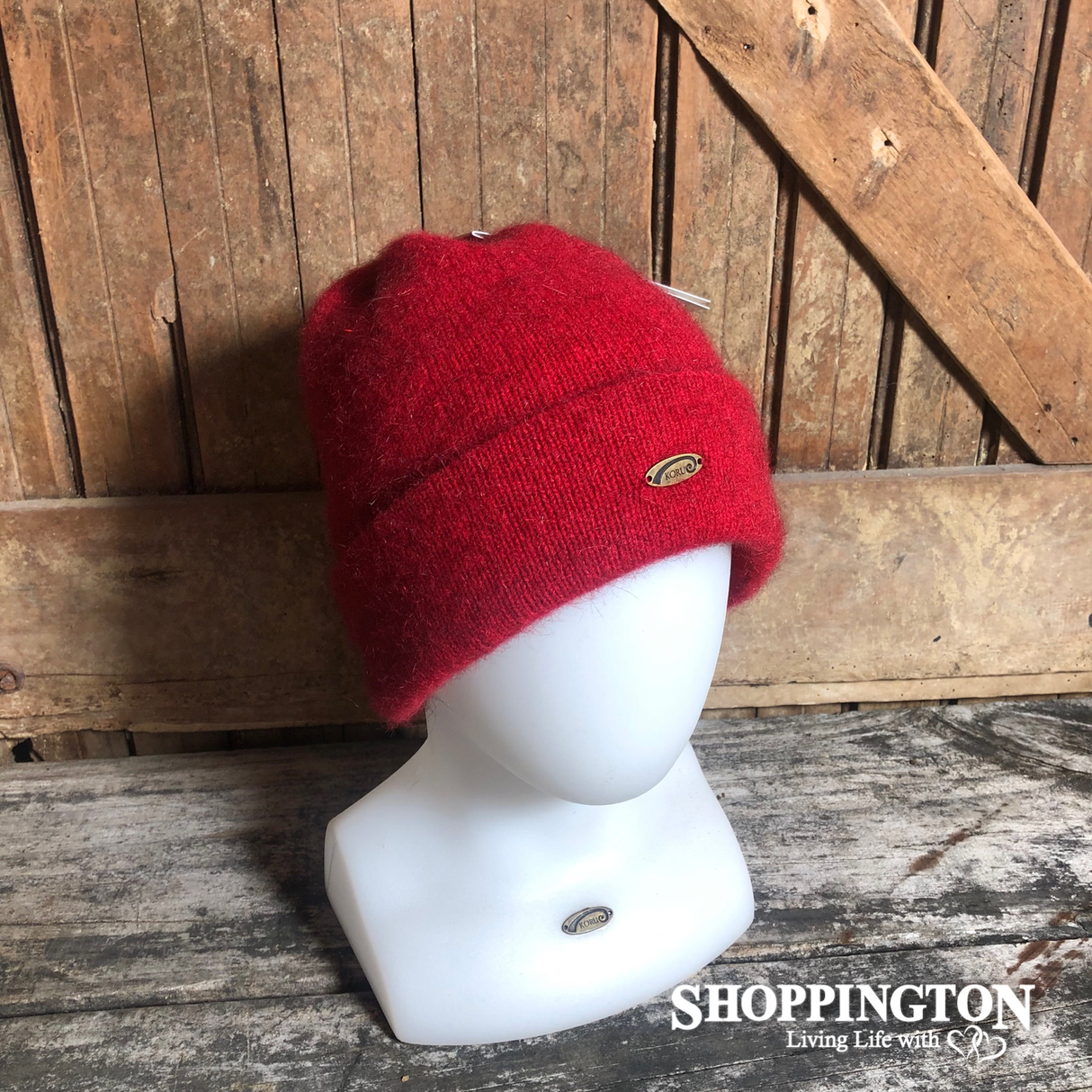 NZ Made Koru Knitwear - Possum Merino Beanie / Red