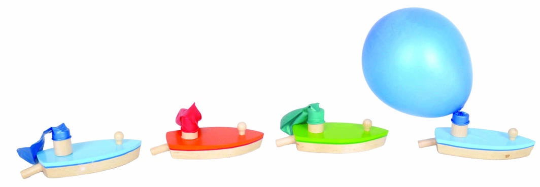 Wooden Balloon Powered Boat
