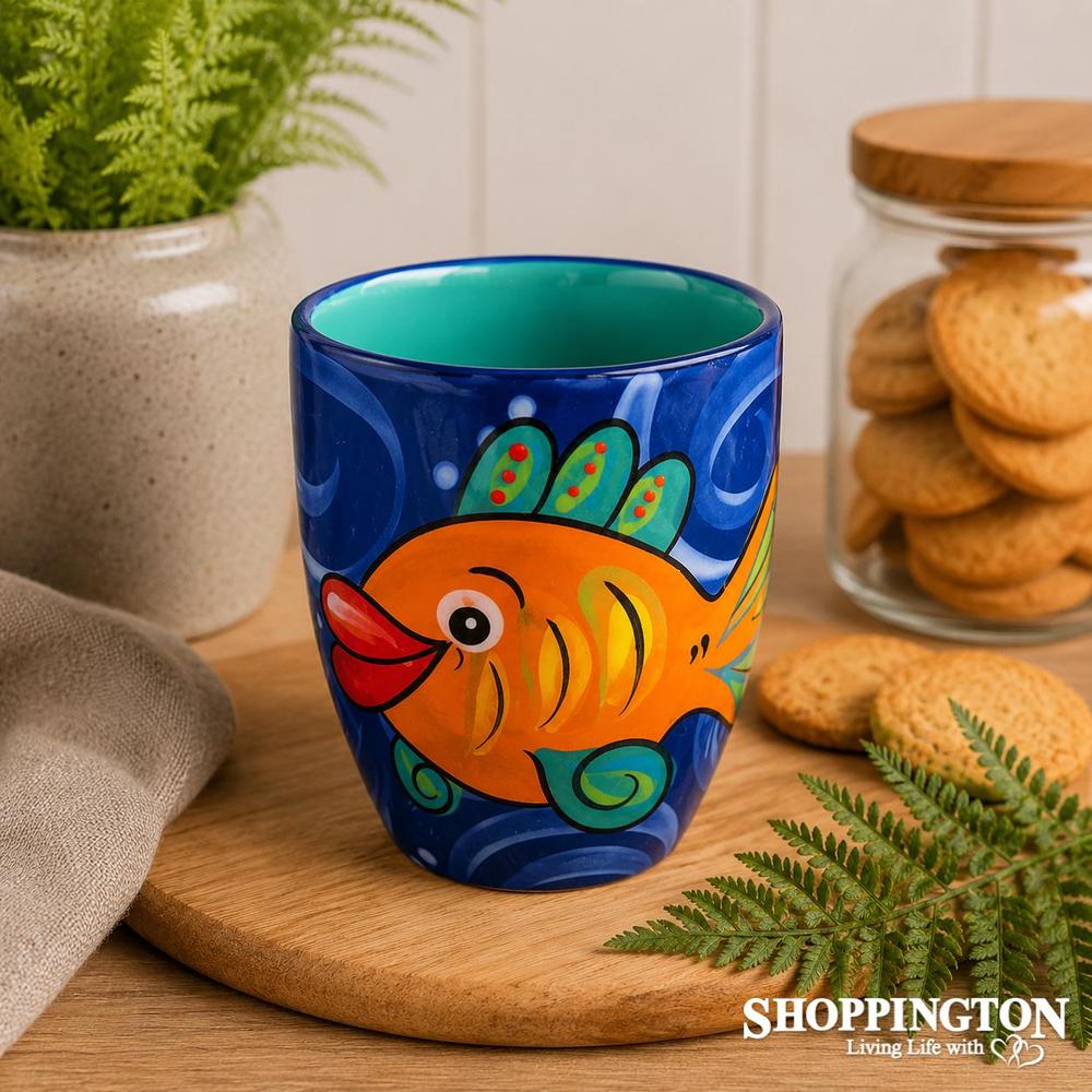 NZ Made Hand Painted -Orange Fish Blokes Mug