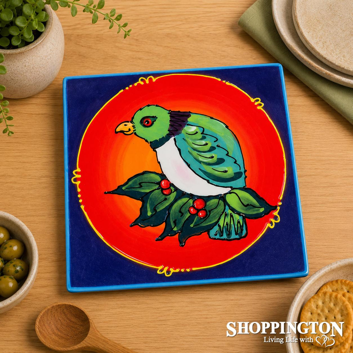 NZ Made Handpainted - Theme Plates 19cm - Kereru