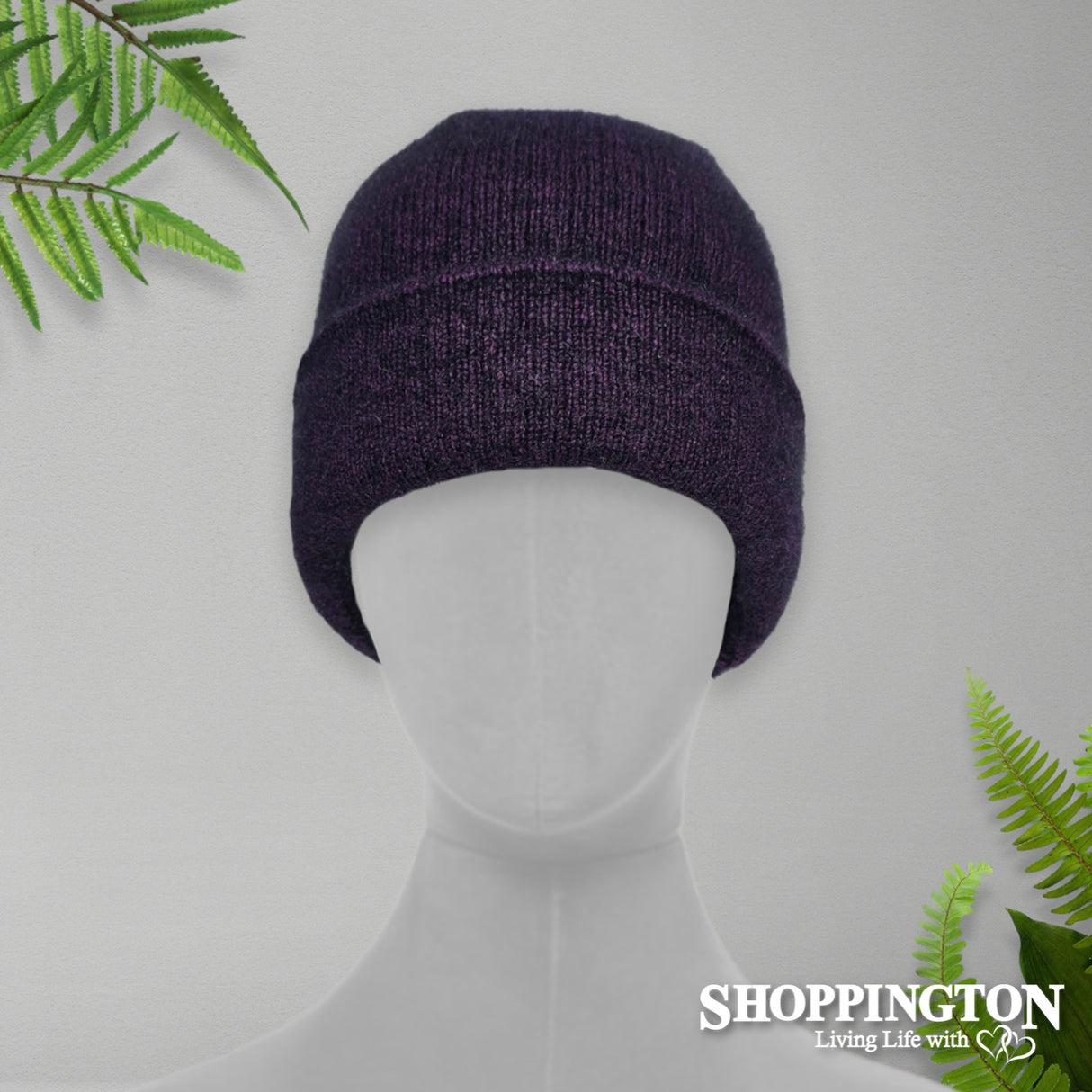 NZ Made Koru Knitwear - Possum Merino Beanie / Grape