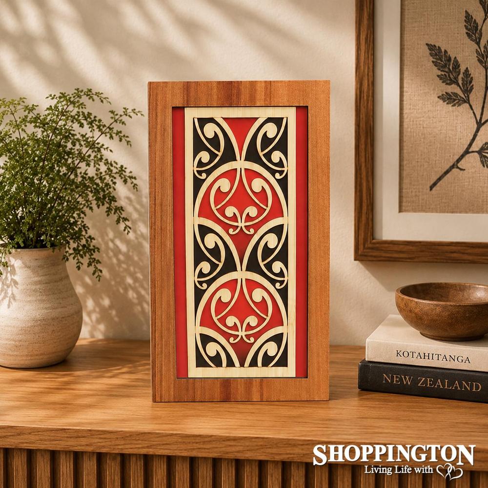 NZ Made Wooden Wall Panel / Kowhaiwhai - fish scale