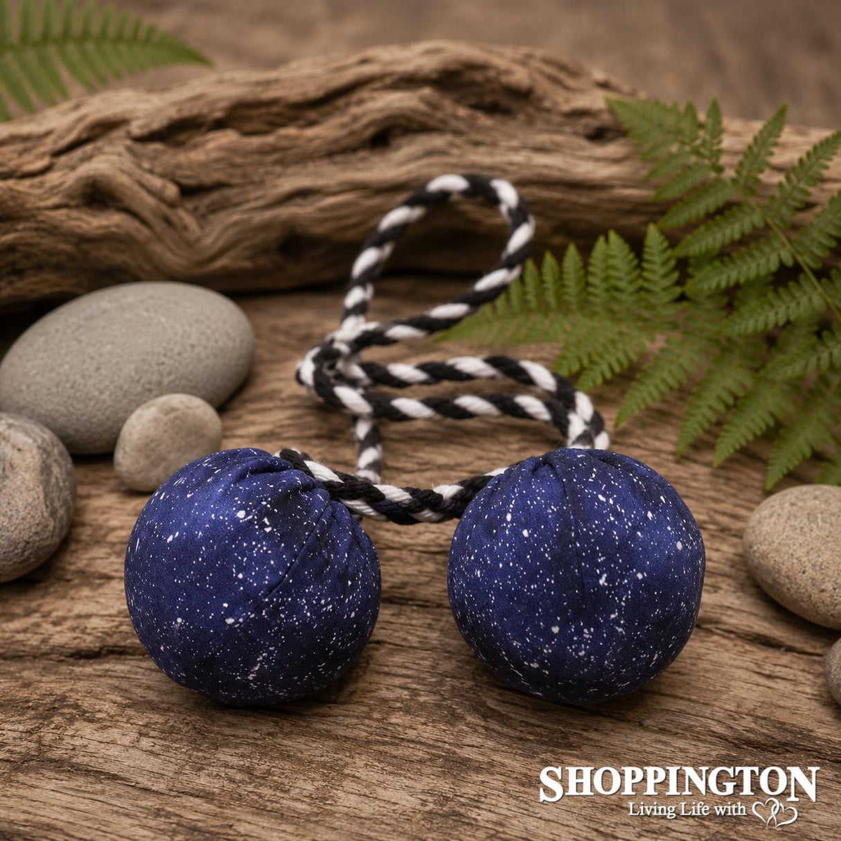 NZ Matariki Patterned Fabric Poi - Blue