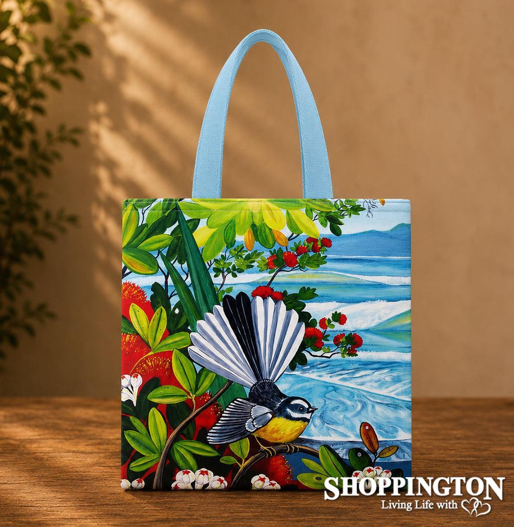 NZ Print Tote Bag - Ocean Fantail - Irina Velman