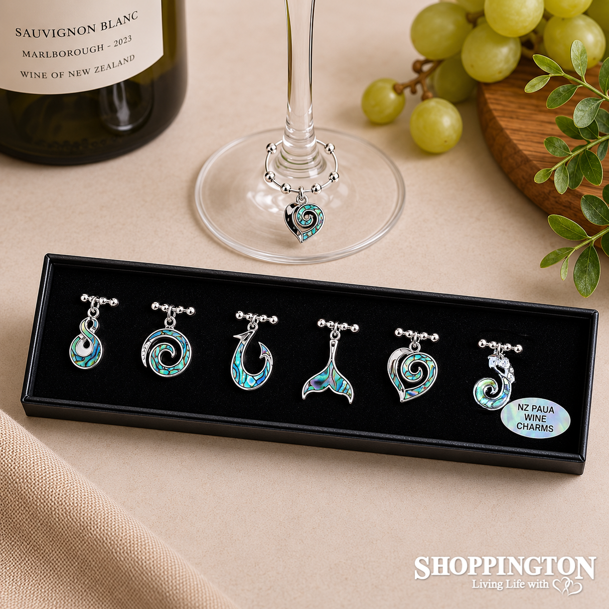 Wine Charms - Kiwiana Paua Inlay
