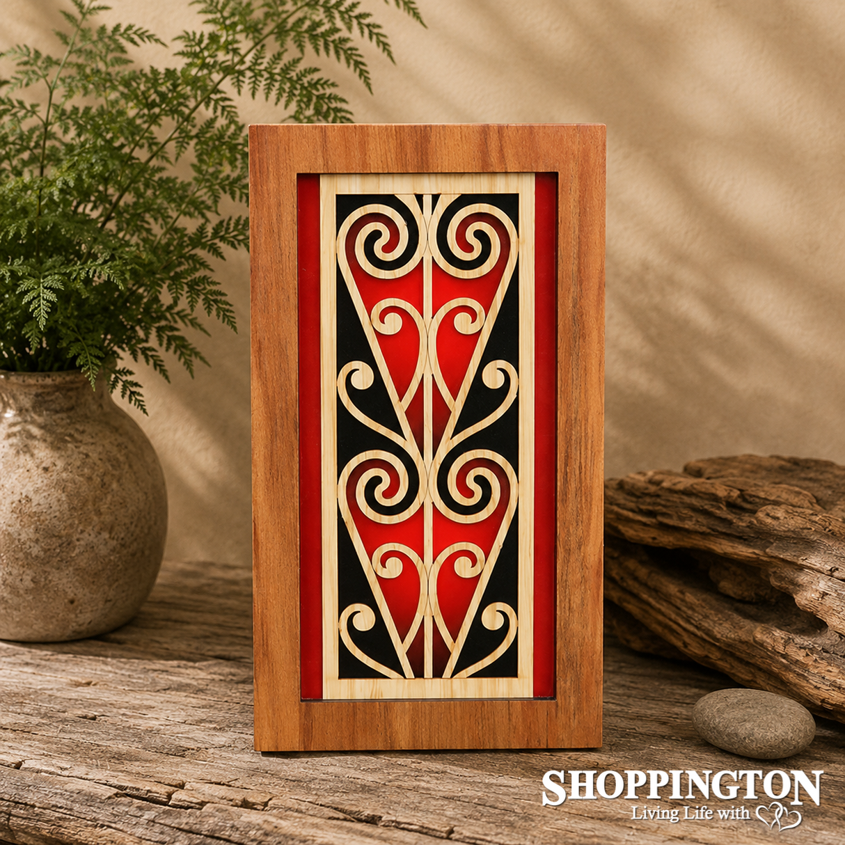 NZ Made Rimu Scroll Wall Art