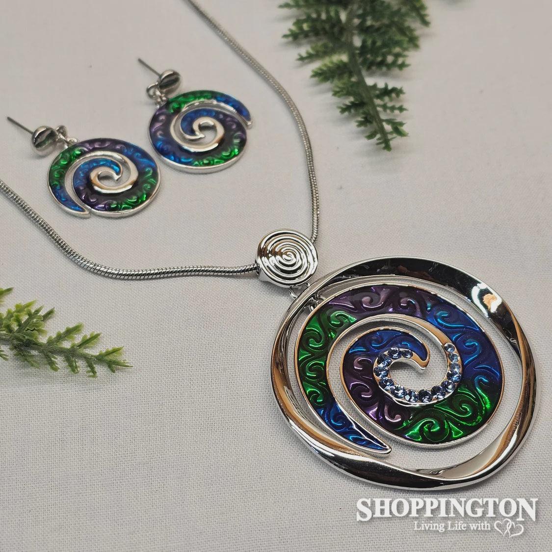 Necklace - Blue / Turquoise/Green Koru Set