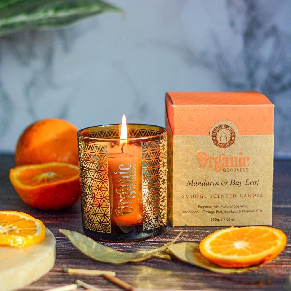 Organic Goodness - Smudge Scented Candles / Mandarin & Bay Leaf