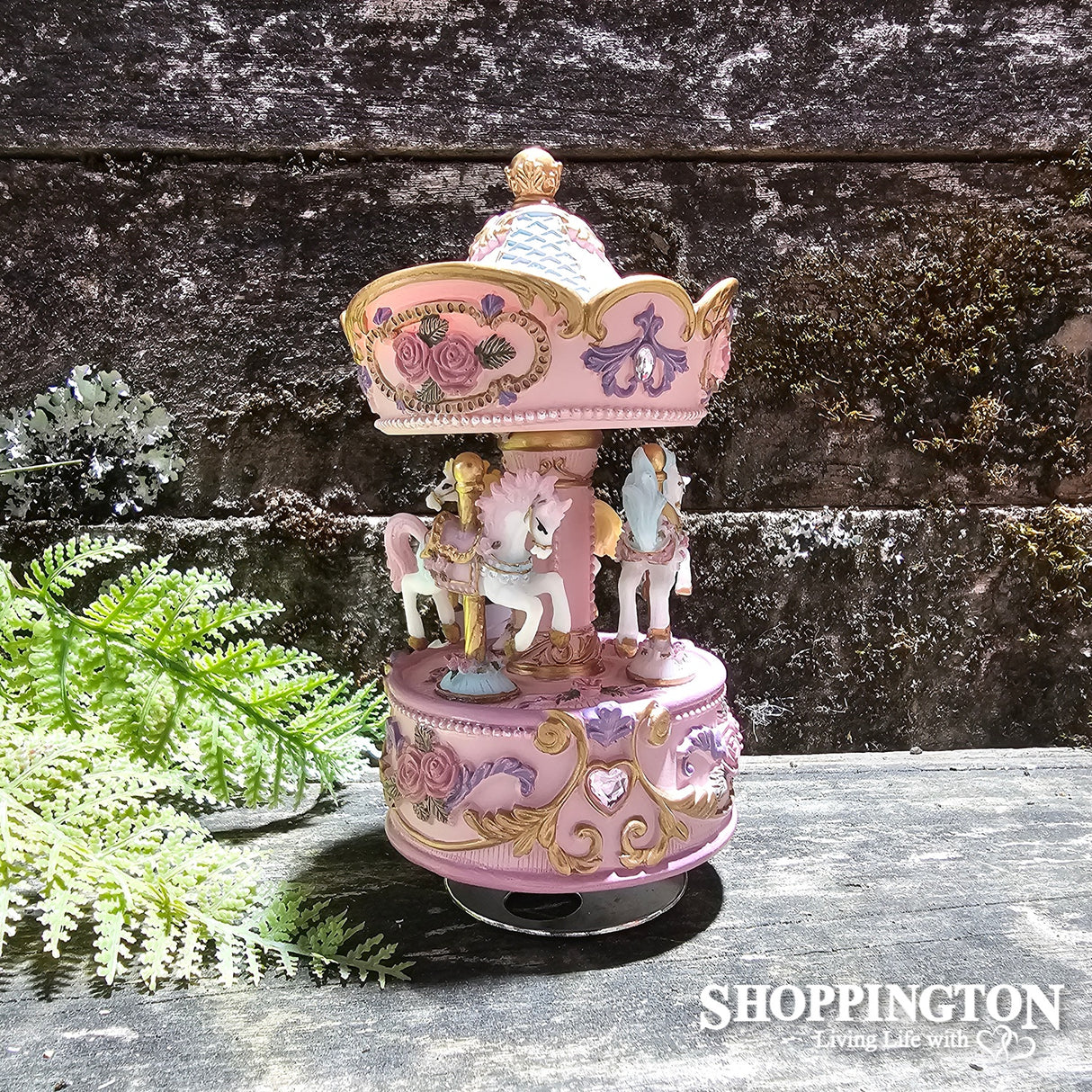Horse Carousel 15cm - Pink & Purple