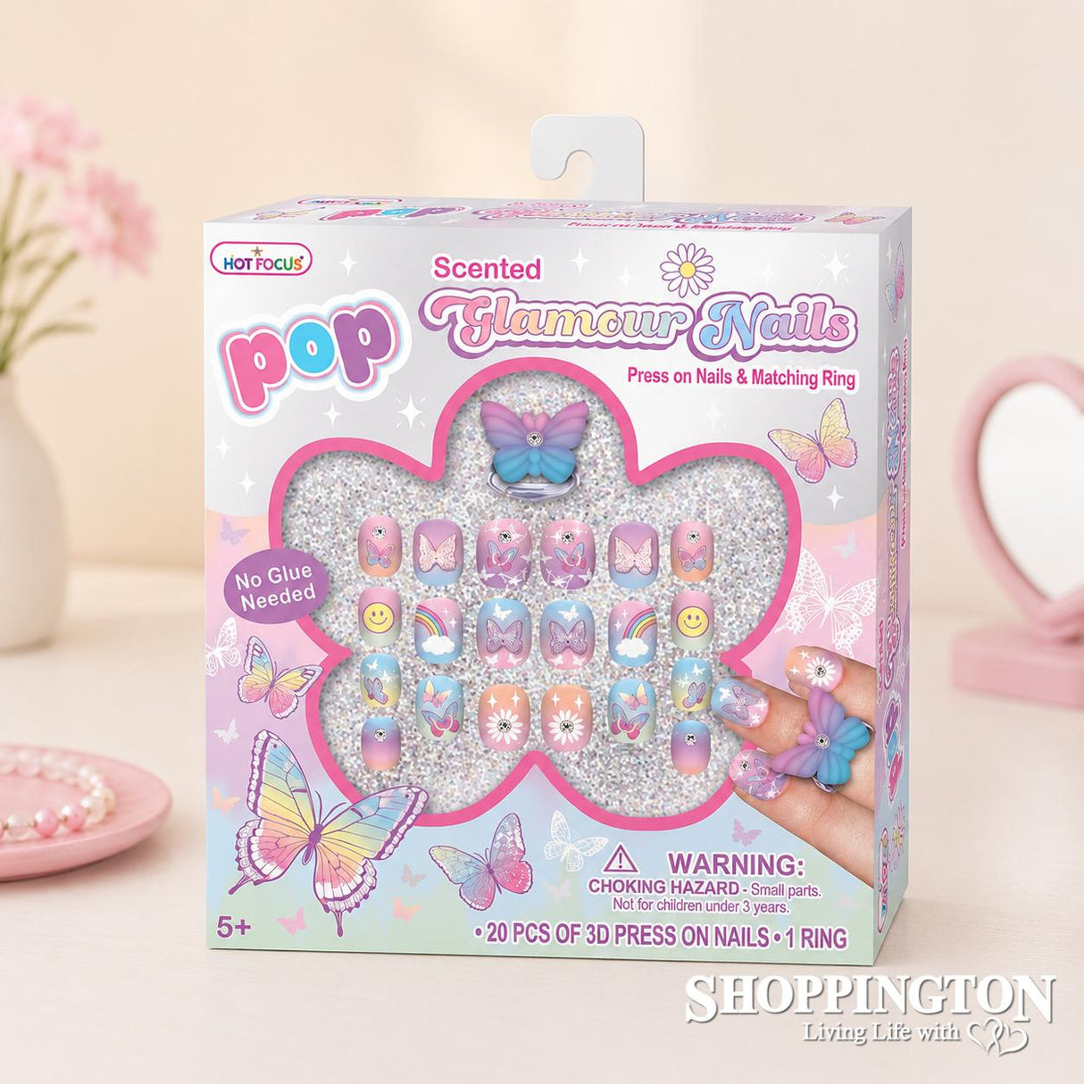 POP 3D Glamour Nails - Butterflies and Rainbows