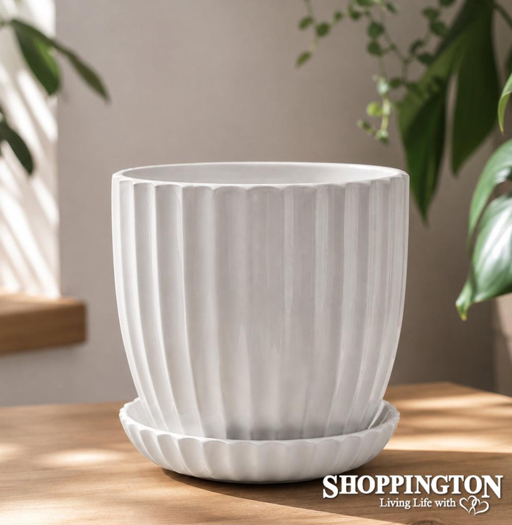 Pot Planter - Ridge Pot with Saucer