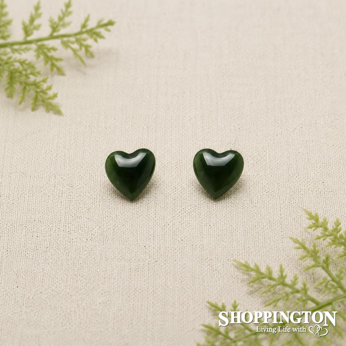 Pounamu - Earrings Heart Stud