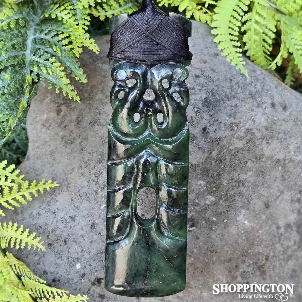 Pounamu Pendant - Toki with Manaia Face 125mm