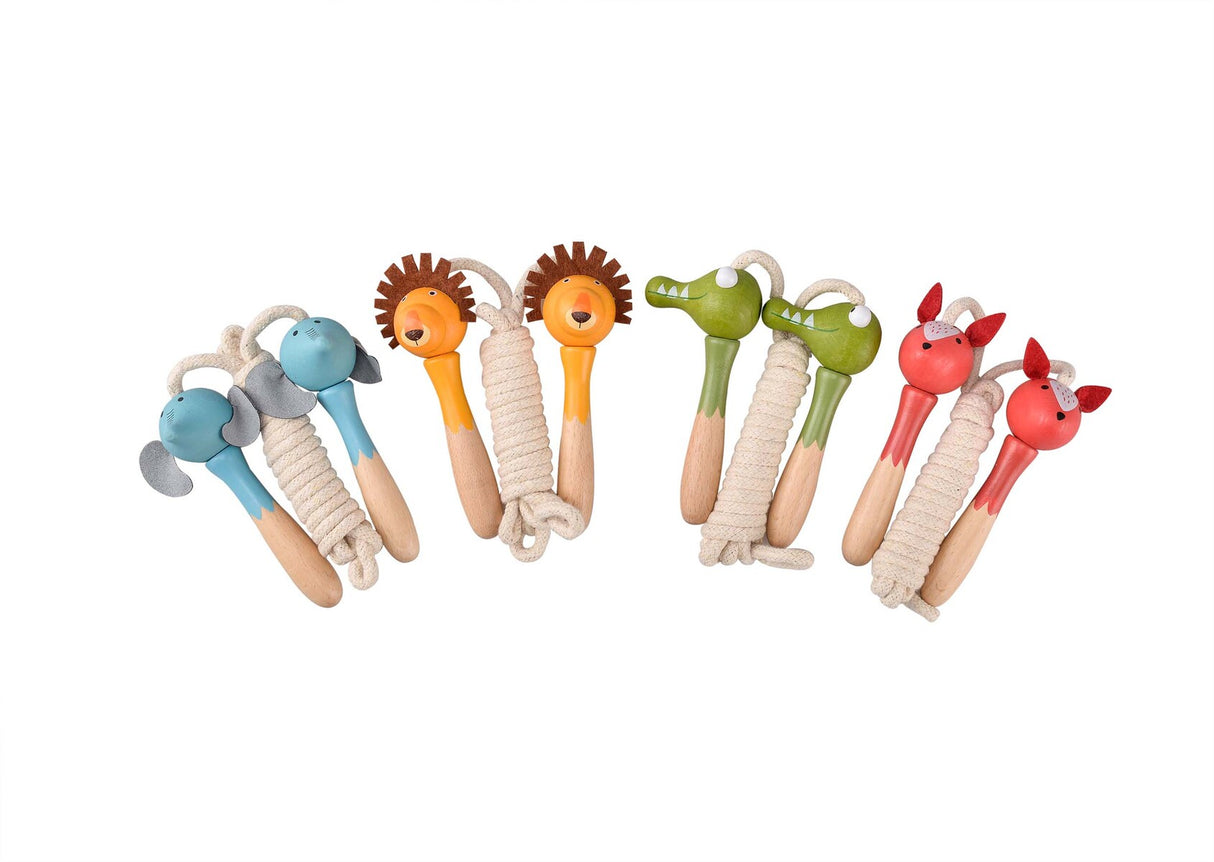 Wooden Skipping Rope - Jungle Animals