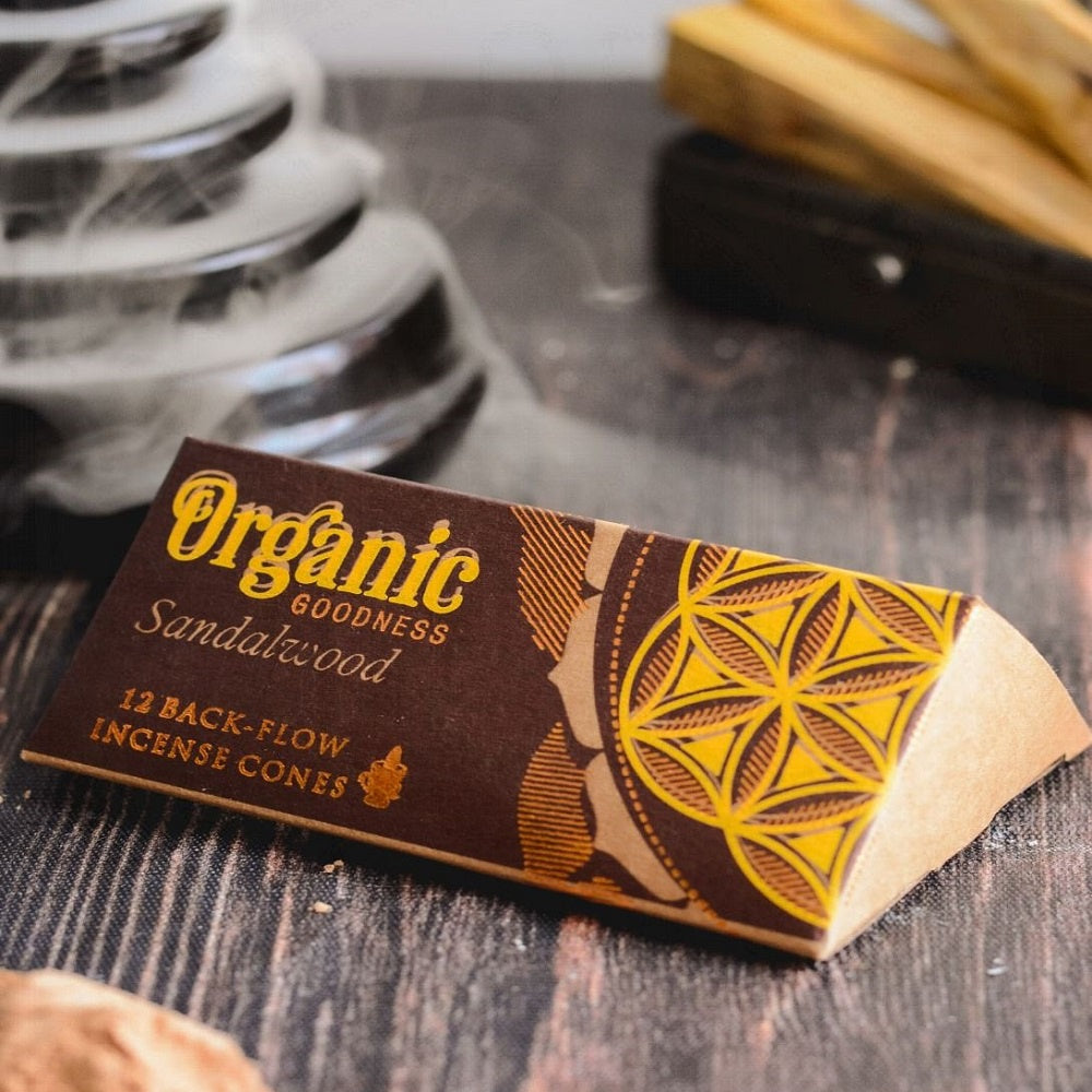 Organic Goodness Backflow Incense Cones / Sandalwood