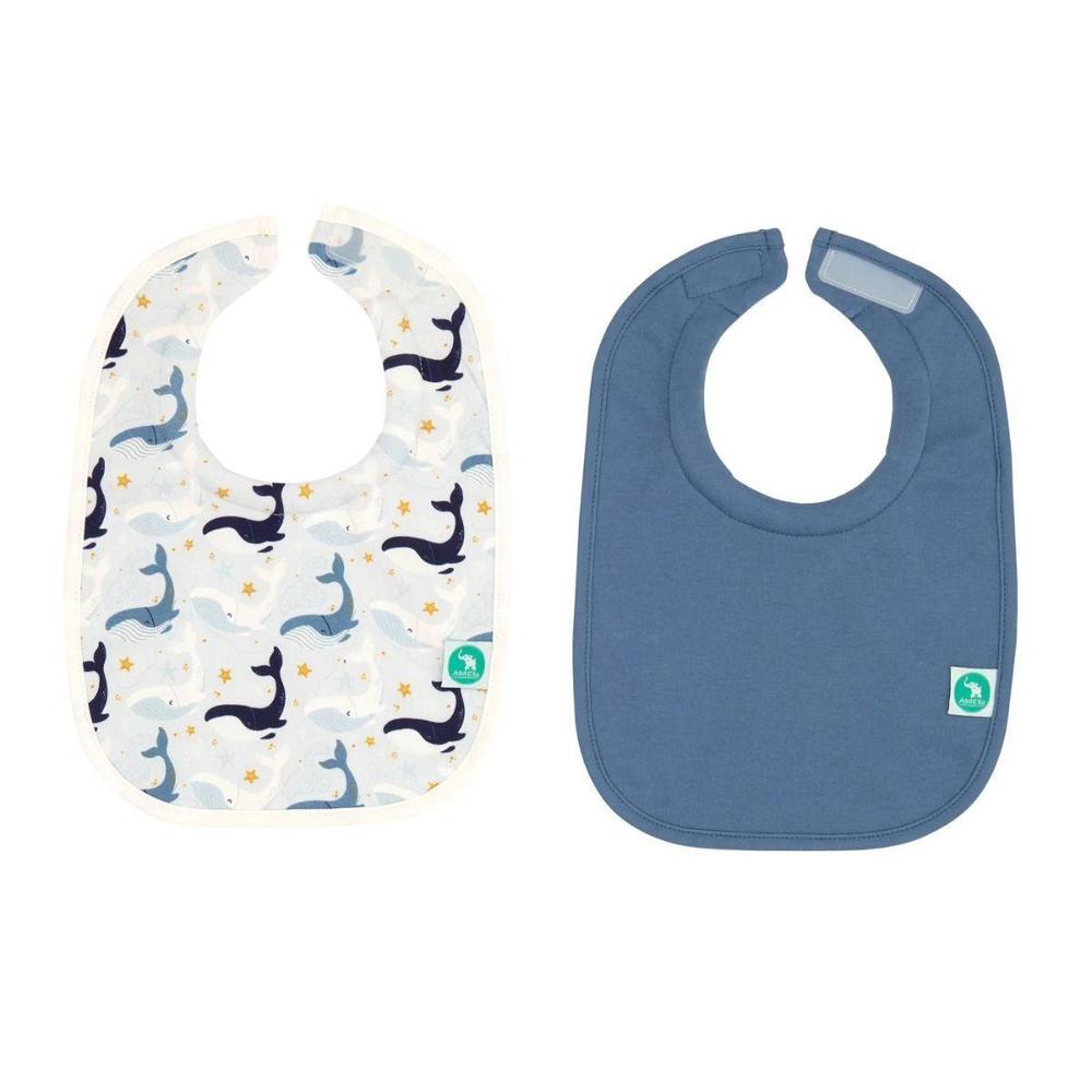 Roll Neck Bib (2pkt) - Whales