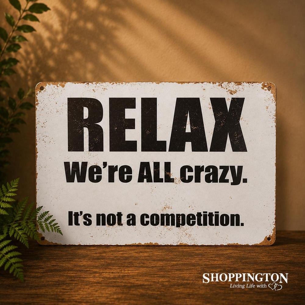 Rustic Relax Tin Novelty Sign