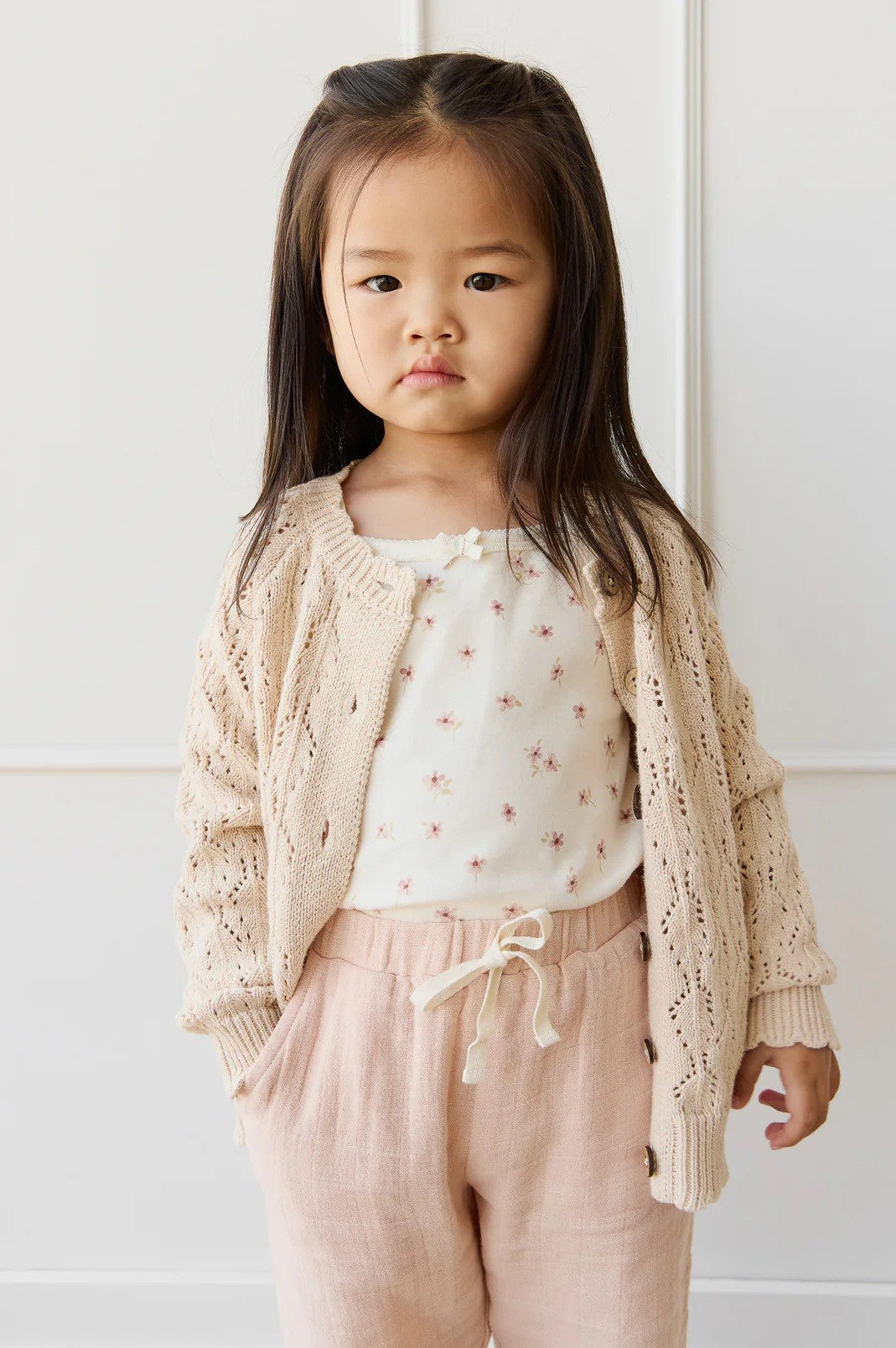 Jamie Kay - Organic Cotton Singlet - Simple Flowers Egret