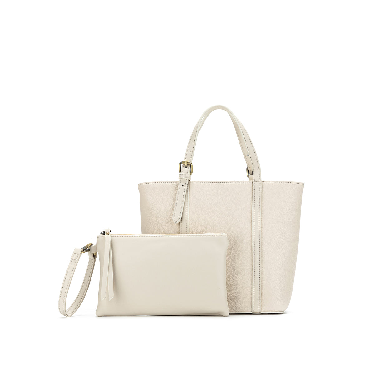Black Caviar Sophia Handbag - Cream 2pc