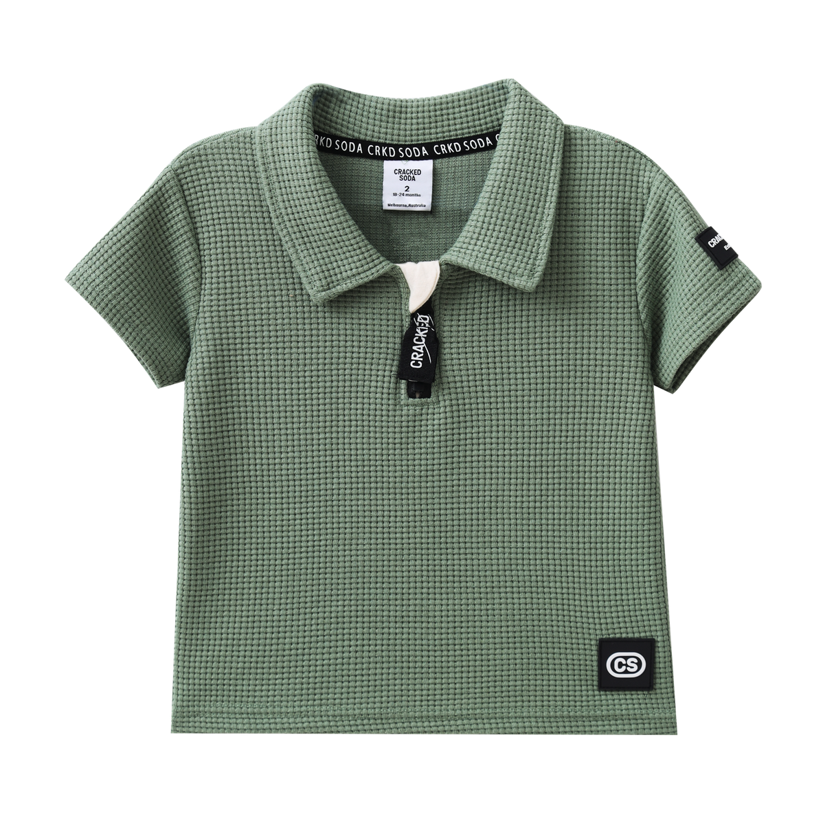 Cracked Soda - Flint Textured Polo Olive