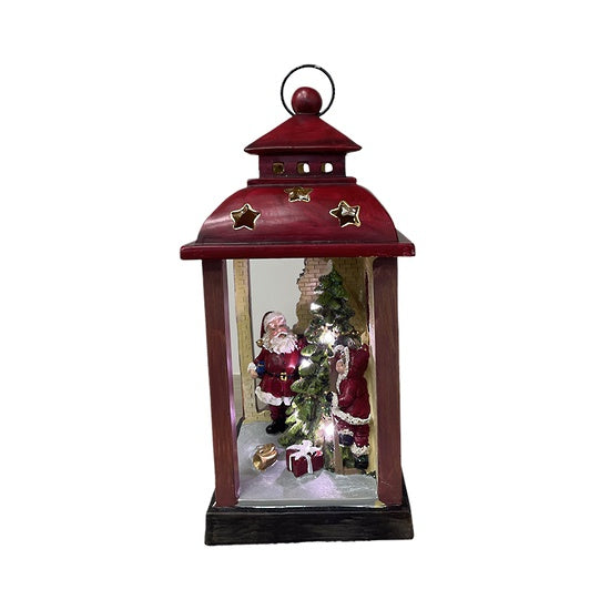 Snow Globe Lantern - Santa/Child & Tree