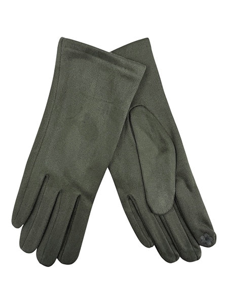 Gloves - Plain Suede - Olive