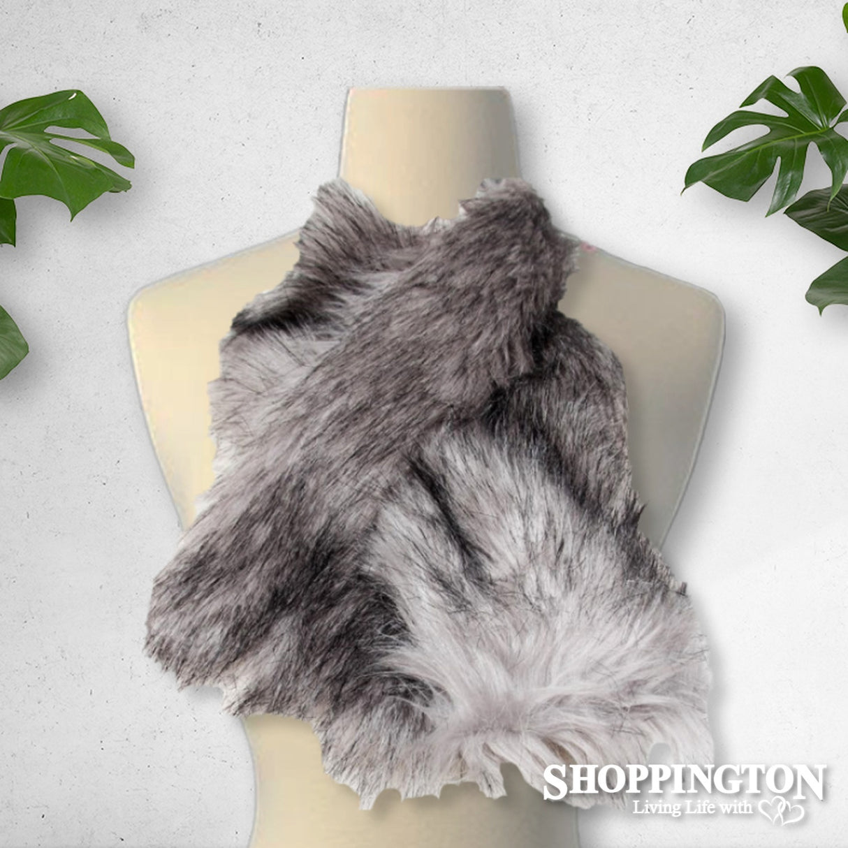 Scarf - Faux Fur Grey