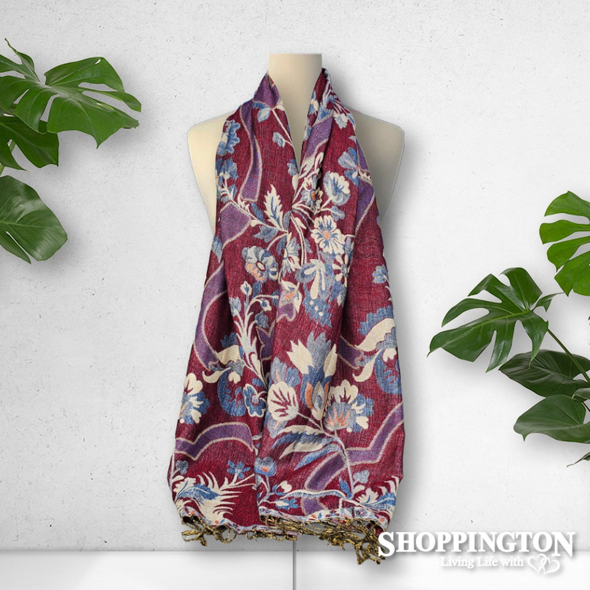 Scarf - Pashmina Bold Paisley Red/Blue