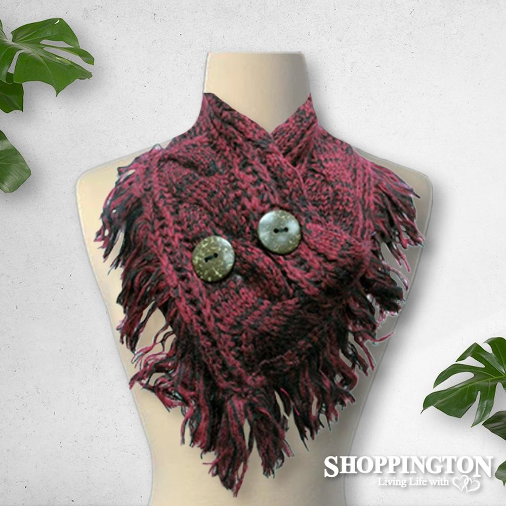 Scarf - Large Button Red