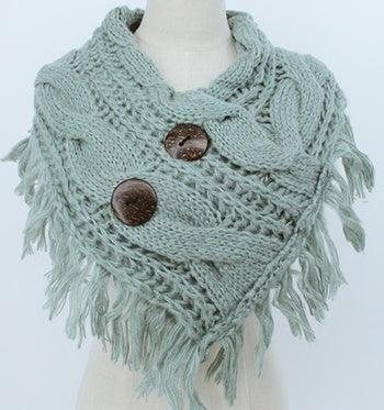Scarf - Large Button Sage