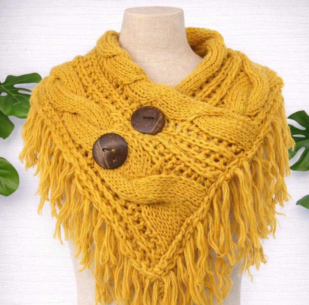 Scarf - Large Button - Sunflower