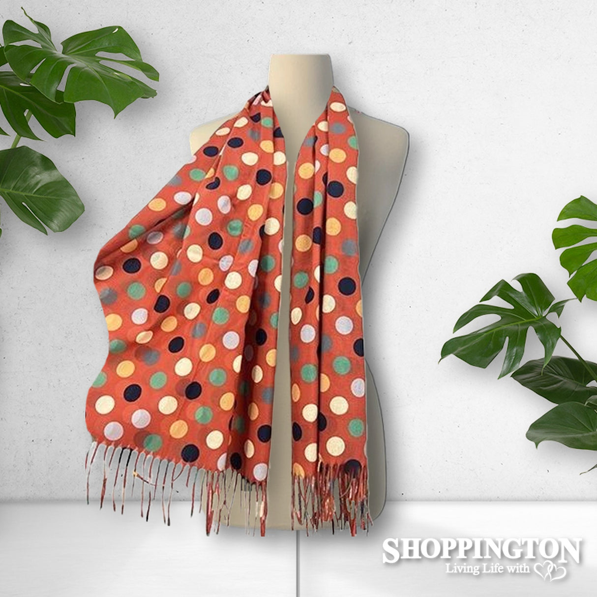 Scarf - Soft Touch Coloured Dots Orange