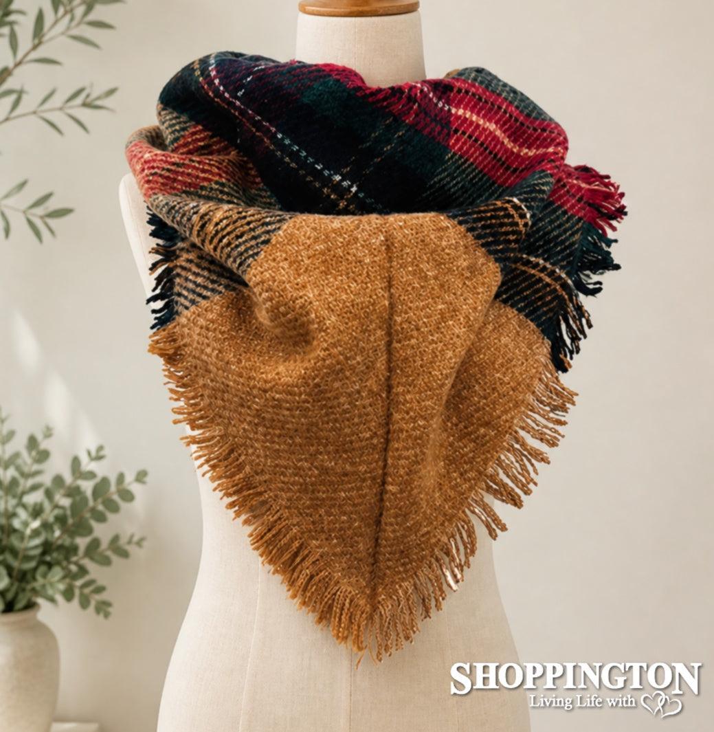 Scarf - Triangle Winter Tartan - Red