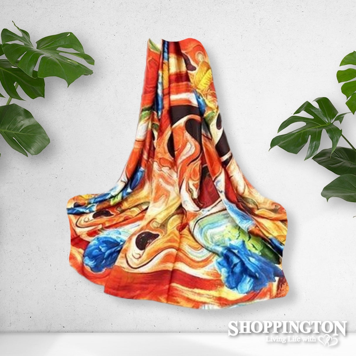 Scarf - Bold Orange Floral