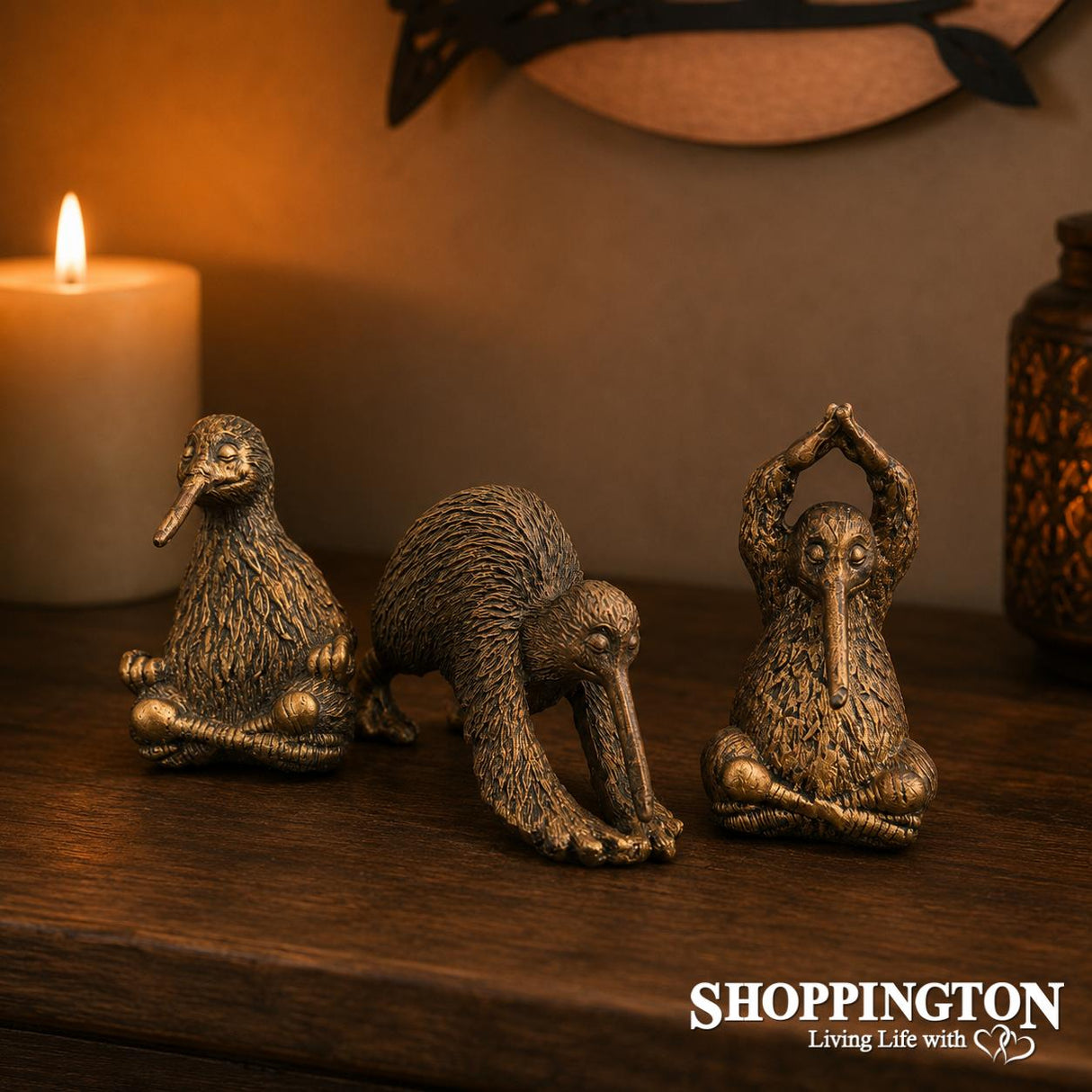 Set of 3 Yoga Bronze Kiwi - Gift Boxed
