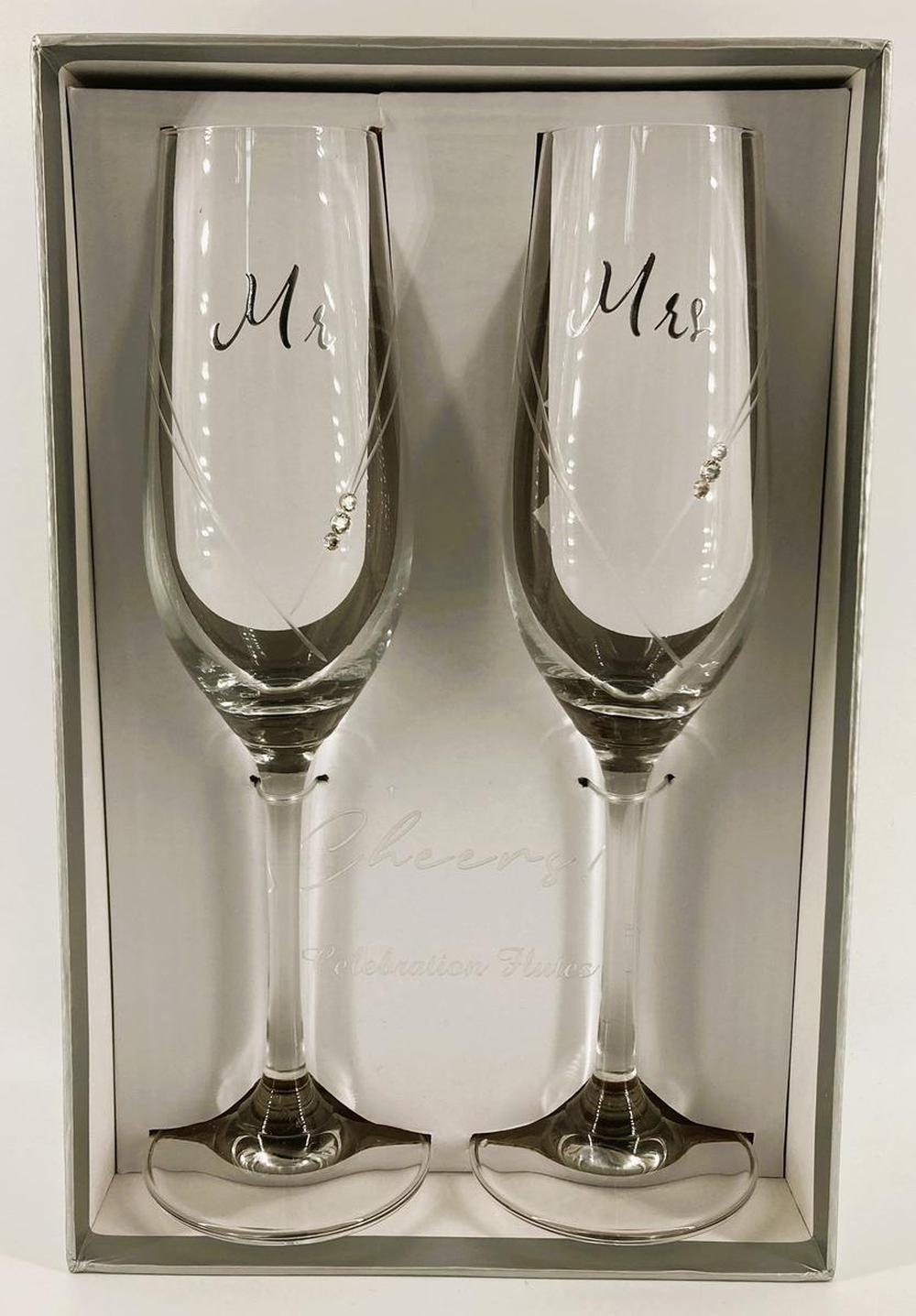 Silver Champagne Flute - Mr & Mrs