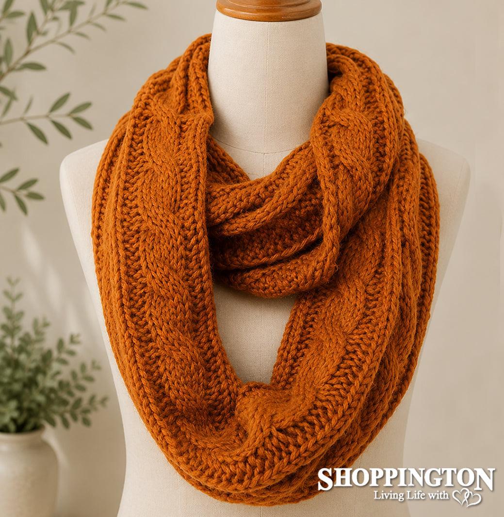 Snood - Burnt Orange Cable Knit