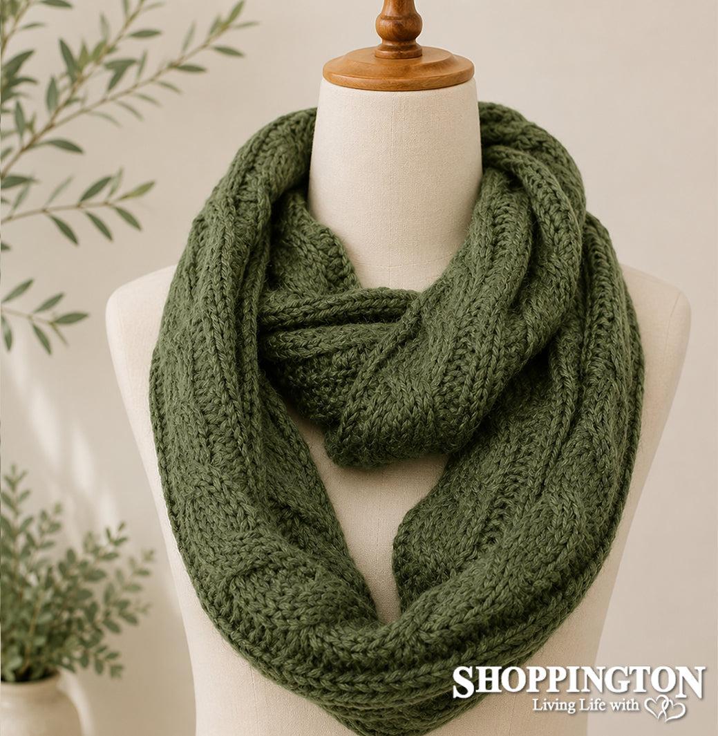Snood - Olive Cable Knit