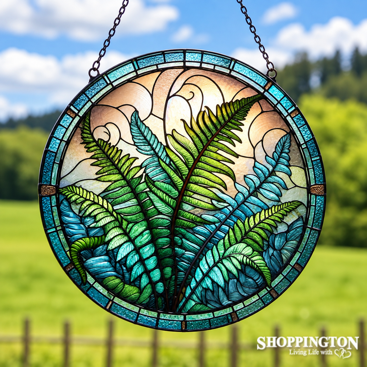 Stained Glass Hanger - Fern