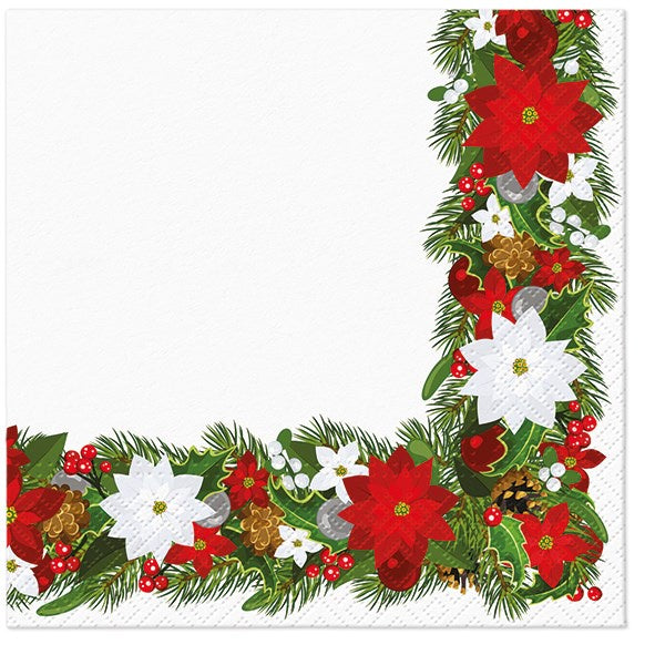 Christmas Poinsettia Napkins 20pk