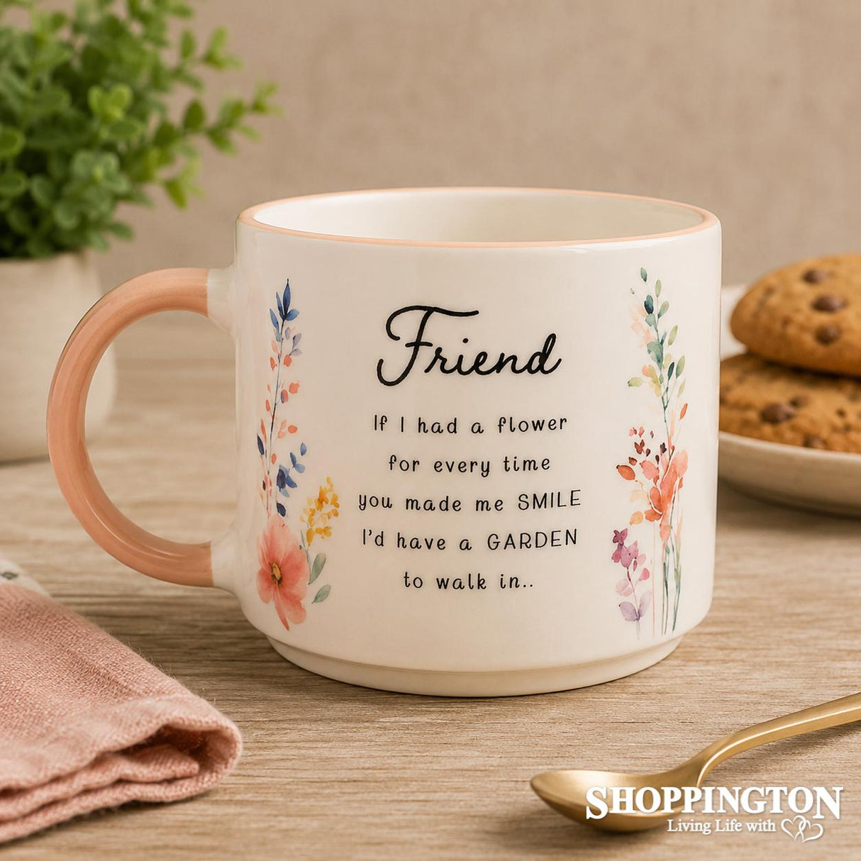 The Cottage Garden Peach Mug - Friend