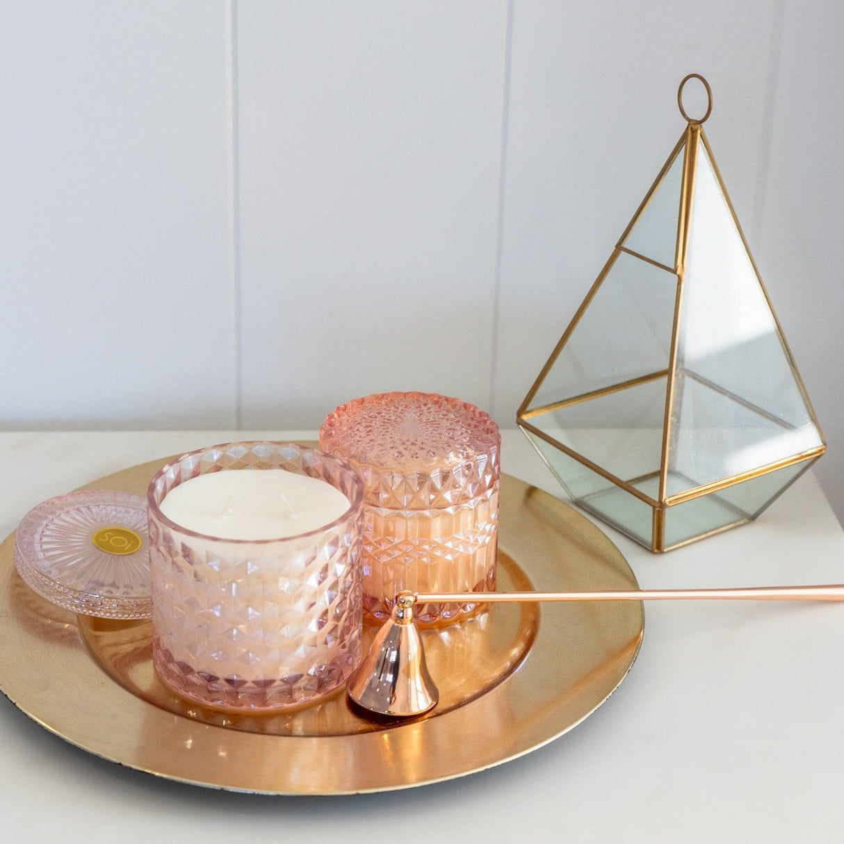 The SOi Co Shimmer Candle - Pink Chiffon Petite