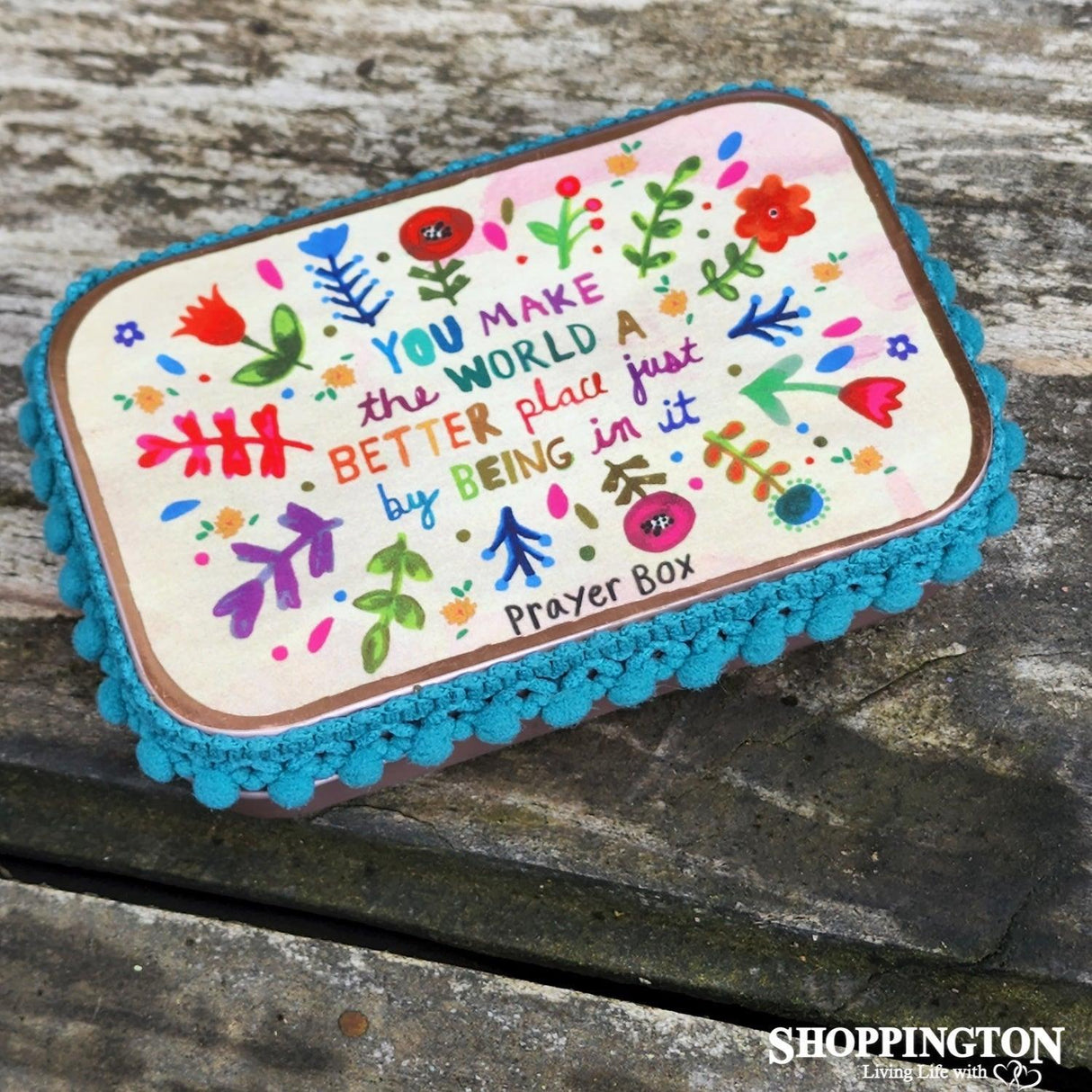 Tin Prayer Box - World a Better Place