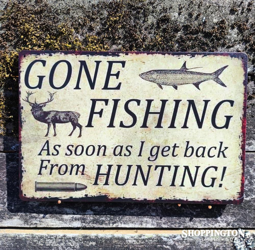 Tin Sign - Gone Fishing