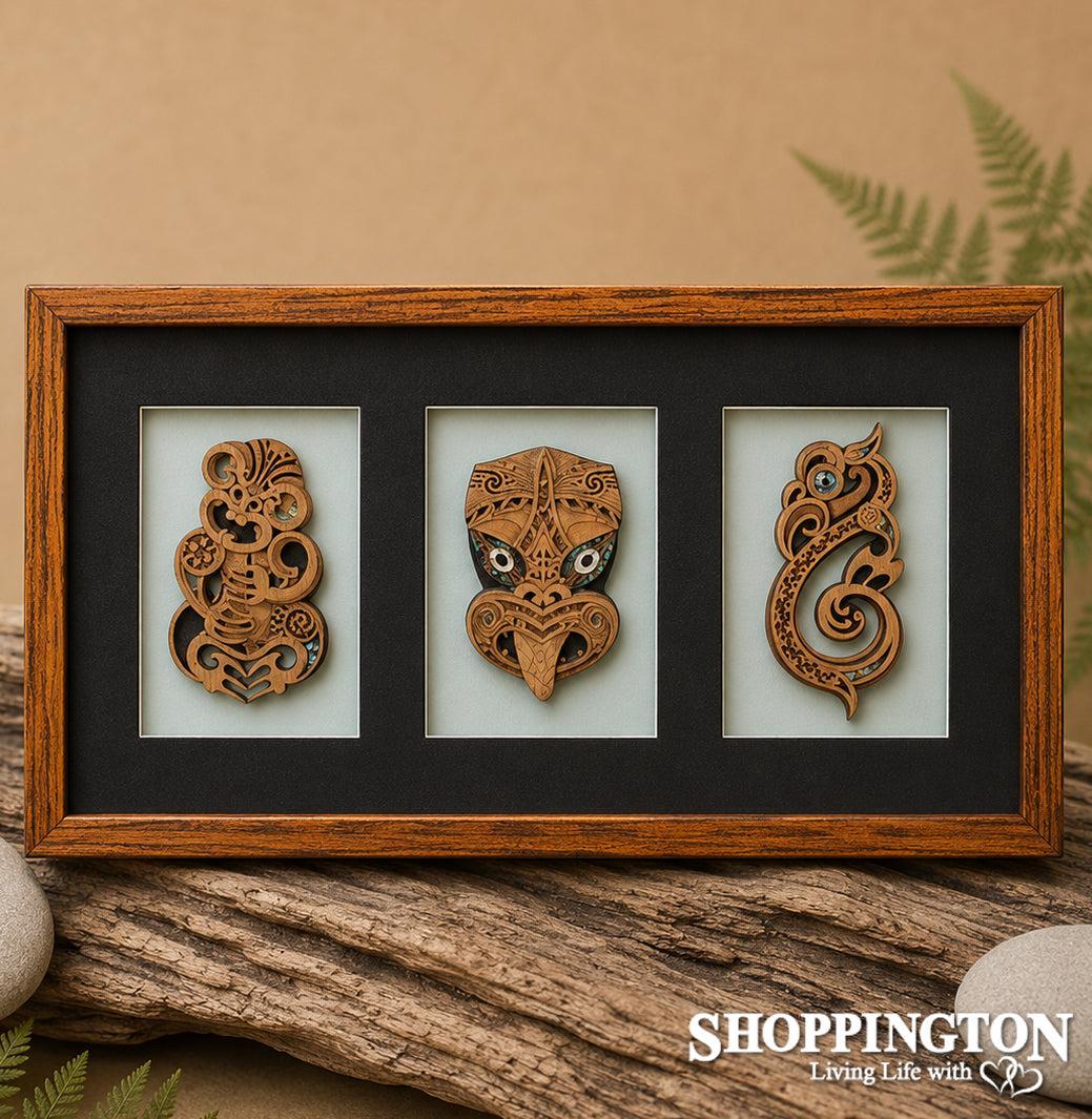 Triple Carved Maori Art Work